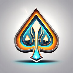 An eye-catching and luminous Ace of Spades icon, perfect for gaming and gambling designs.