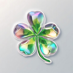 This iridescent shamrock radiates an air of luxury and good fortune.