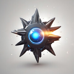 An abstract, futuristic orb with a glowing core set against a soft gradient background.