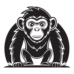 Obraz premium Cute Chimpanzee Mascot Vector Illustration