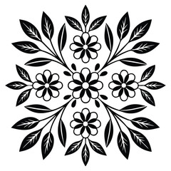 Fototapeta premium Elegant Floral Design Square Pattern