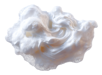 Whipped, white, lather close-up