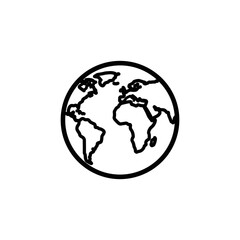Obraz premium Stylized Earth Globe Outline with Visible Continents and Simplified Design.