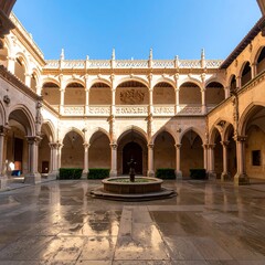 Fototapeta premium Sunny courtyard of a historic building