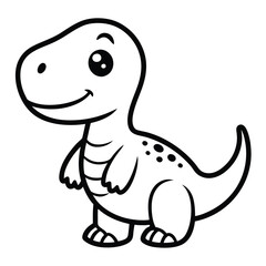Cute Baby Dinosaur Cartoon Vector Illustration