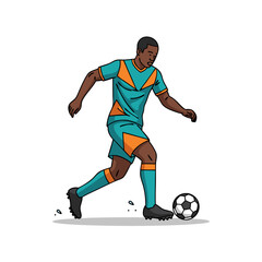 Fototapeta premium Dynamic soccer player controlling the ball with skill, ready for the big game, a modern vector