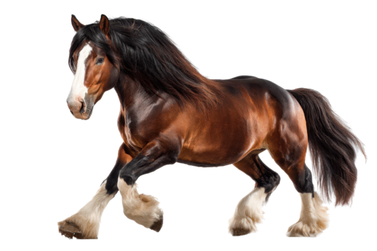 Russian Heavy Draft Horse on Transparent Background