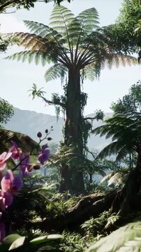 tropical island with palm trees