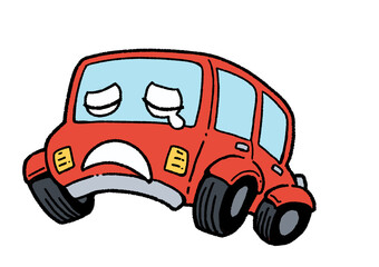 しょんぼりな車(赤)