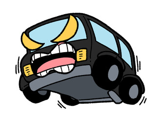 怒っている車(黒)