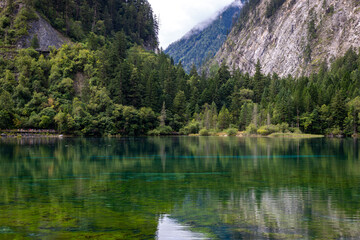 lake in the mountains,Jiuzhaigou