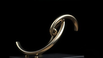 An abstract metallic sculpture symbolizing partnership, highlighted with studio lighting on a dark background.