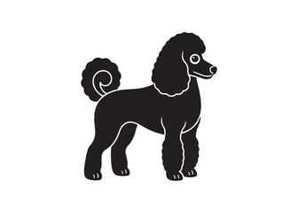poodle dog silhouette vector illustration isolated on white background for pet and animal design.