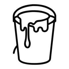 The vector icon shows an isolated plastic trash can with a beverage cup and garbage