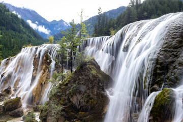 waterfall in the mountains,Jiuzhaigou