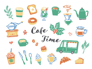 illustration of cafe drink and food menu