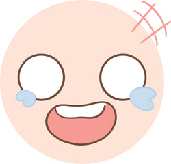 A cartoon face emoji is laughing so hard it's crying.
