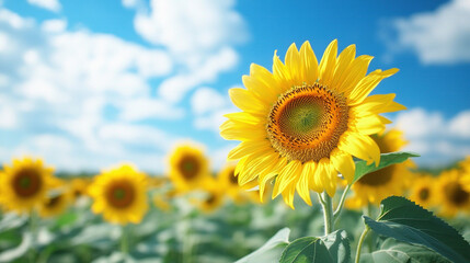 sunflowers in blue sky
