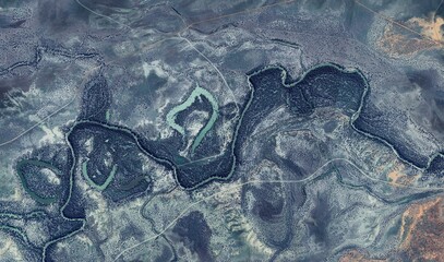 Rivers in the Australian Desert: High-Resolution Satellite View of Abstract Patterns