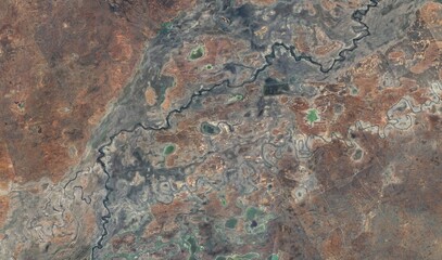 Rivers in the Australian Desert: High-Resolution Satellite View of Abstract Patterns