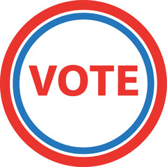 Red, White, and Blue Vote Circle Graphic