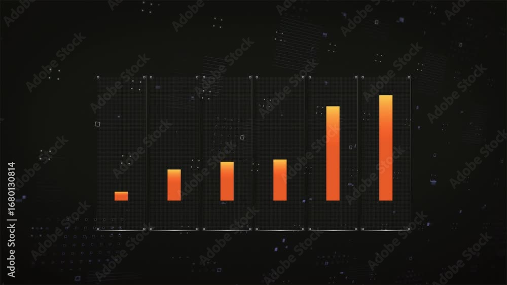 Aufkleber animated digital bar chart displaying progressive data growth and technological advancement