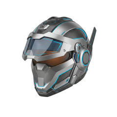 Sleek futuristic motorcycle helmet with advanced technology and carbon fiber details