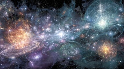 Colorful Starry Nebula In Deep Space