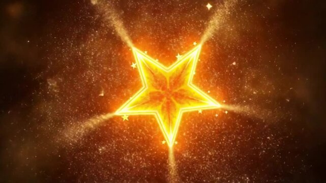 Loop orange star dust particles fire falling down animaiton