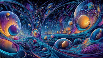 Abstract Digital Art Of Cosmic Space Landscape