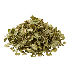 Dried mint leaves pile for refreshing tea and culinary delights
