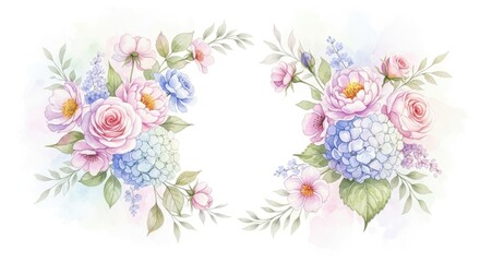 Elegant Floral Arrangement with Roses and Hydrangeas in Pastel Hues