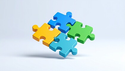 3D puzzle icon symbolizing business collaboration