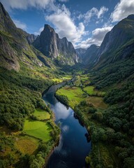 Serene Norwegian Fjord Valley Landscape