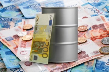 Metal silver Oil barrel Drum and money