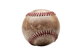 Worn Baseball Isolated on Transparent Background