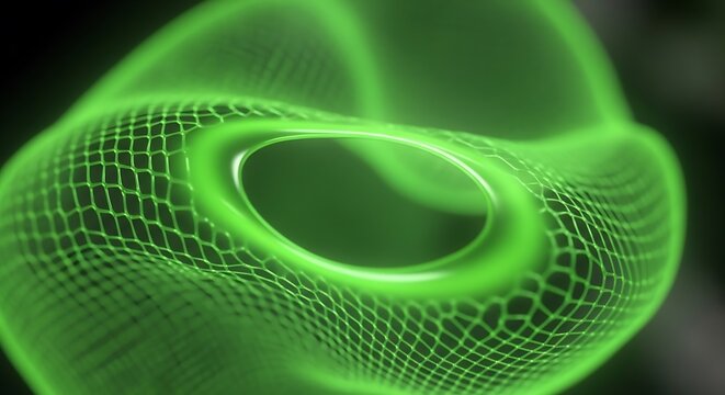 Abstract Glowing Green Mesh.