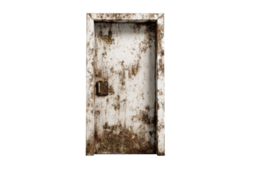 Rusty Metal Door on Transparent Background