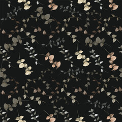 enchanted leave watercolor seamless pattern for background