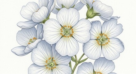 Fototapeta premium Delicate Cluster of White Wildflowers in Bloom