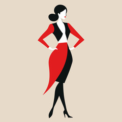 Elegant Woman Silhouette Vector – Fashion Style Isolated Illustration