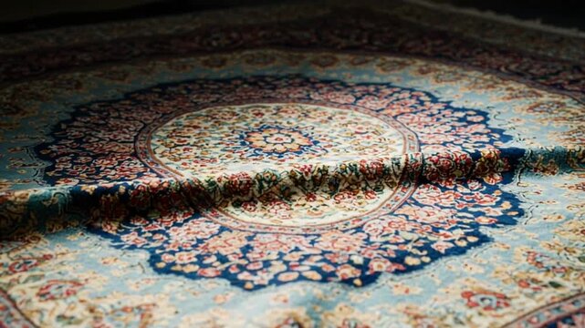 Intricate Persian rug showcasing floral patterns and colors
