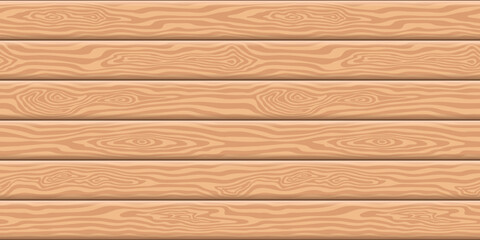 Wood plank wall, horizontal slats, wood texture seamless pattern, vector design