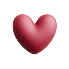 Close Up Of A Realistic Red Heart Shape Against A Transparent Background Soft Texture