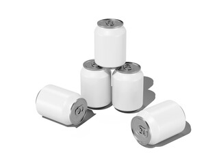 White Blank Soda Can Mockup Drink Packaging 3D Rendering