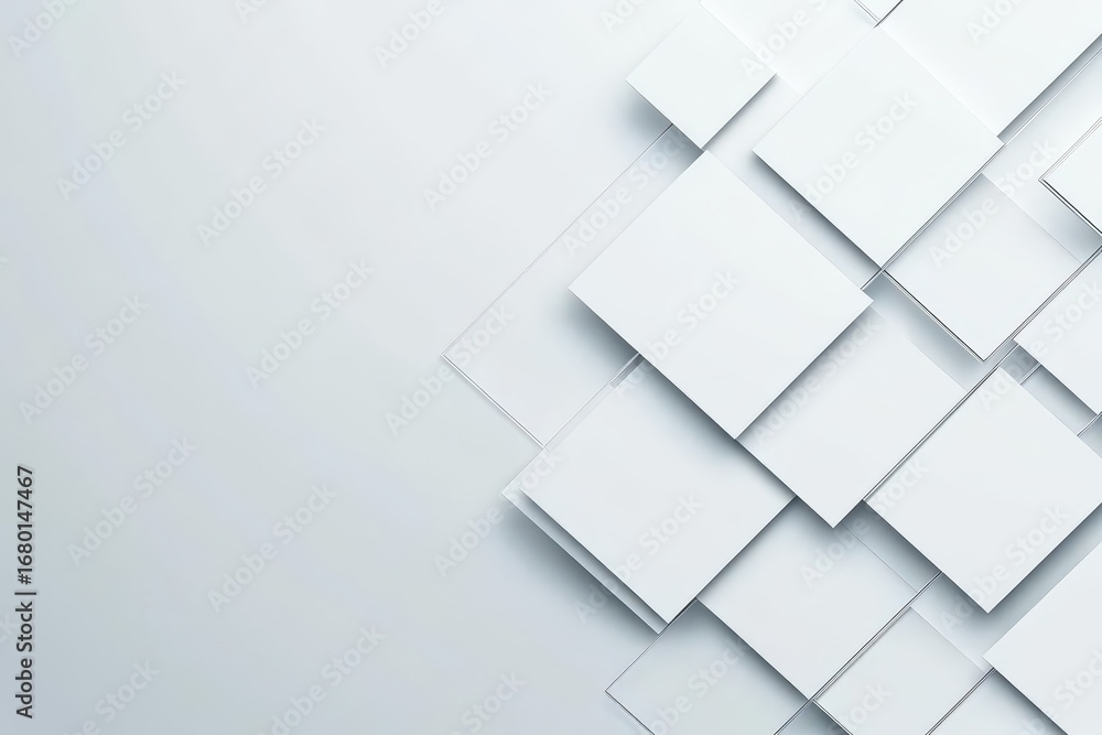 Aufkleber modern minimalist background featu overlapping white square tiles arranged in a creative pattern wit