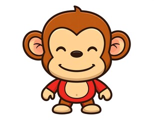 Fototapeta premium Cute cartoon monkey