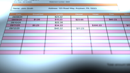 Generic Expense Report from a Business or Corporation 2