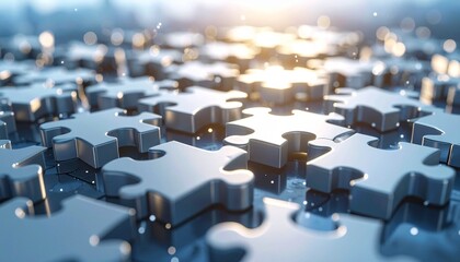Fototapeta premium 3D puzzle used as a metaphor for business solutions and troubleshooting