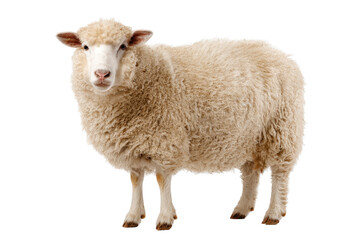 Fototapeta premium Single White Sheep on Transparent Background